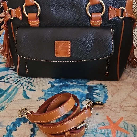 Vintage Dooney & Bourke Pebble Leather Tassel Satchel - Picture 10 of 15